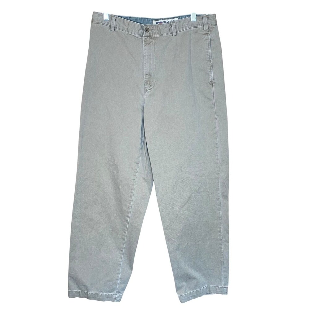 Tommy Hilfiger Beige Chino Pants Classic Straight Fit 100% Cotton Mens SZ 34-30